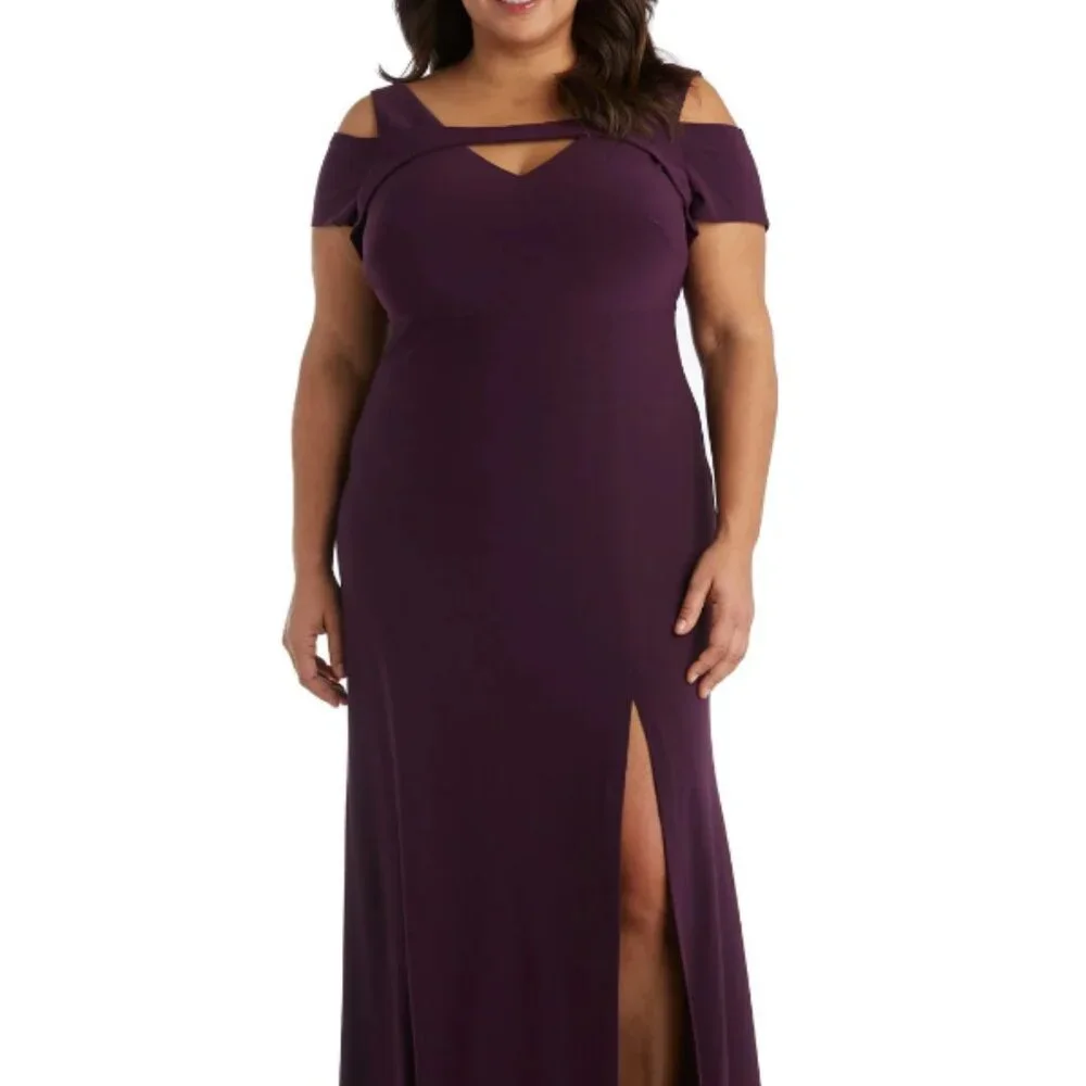 Nightway 21519W Evening Dress Plum size 16W
